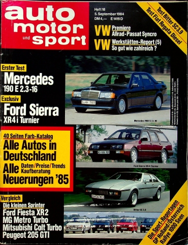 Deckblatt Auto Motor und Sport (18/1984)